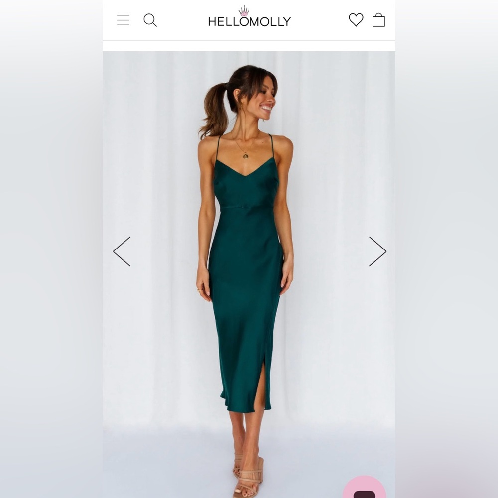 NWT Hello Molly Crashing Prom MIDI Dress Dark Green Size AU 14
